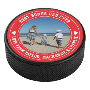 Palet De Hockey Fête des pères pour Stepdad Bonus Papa Personnalis