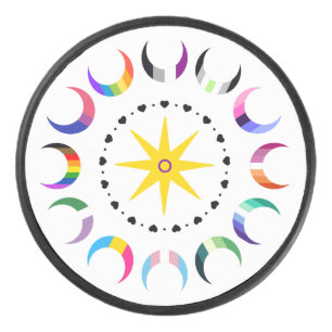 Palet De Hockey Fierté des croissants queer de la lune