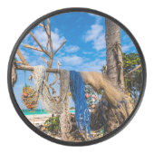 Palet De Hockey Filets de pêche séchant sur la plage (Devant)