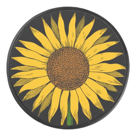 Palet De Hockey Fleur jaune de tournesol (Devant)