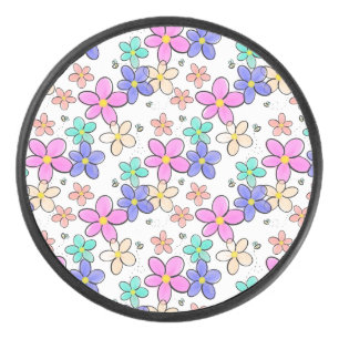 Palet De Hockey fleurs arc-en-ciel colorées lumineuses abeilles bo