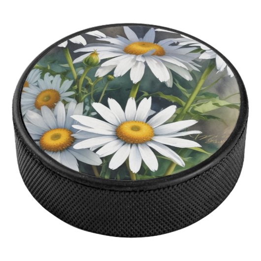 Palet De Hockey Fleurs et marguerites Elégante aquarelle (3/4/2016 12:00:00 AM)