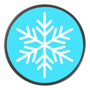 Palet De Hockey Flocon De Neige Nordique Gras Blanc Sur Bleu Polai