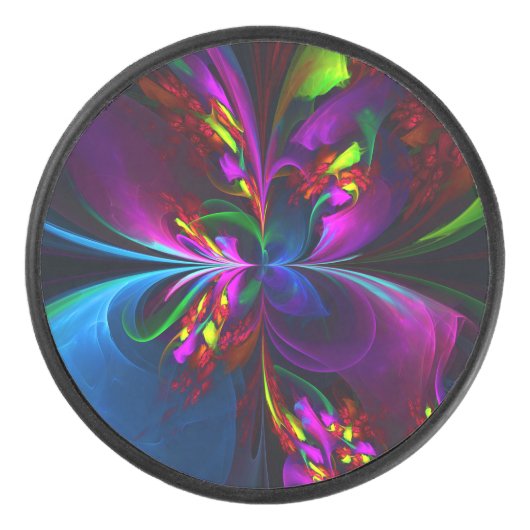 Palet De Hockey Floral moderne Art Abstrait Rouge Bleu Motif #15 (Devant)