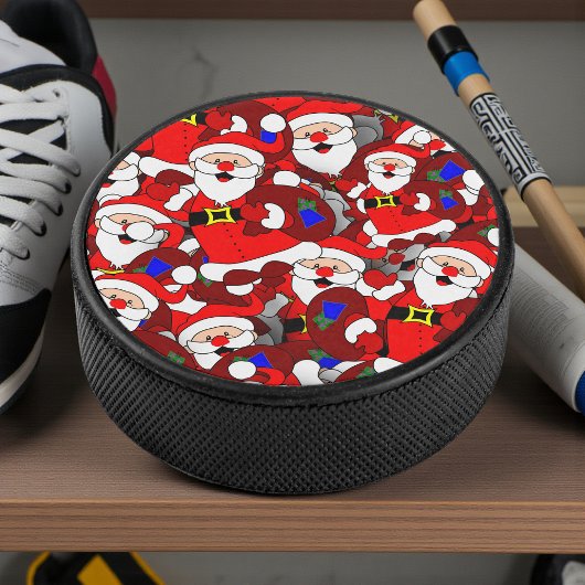 Palet De Hockey Funny Christmas Modern Whimsical Père Noël Collage