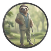 Palet De Hockey Funny Sloth Golf Player, (Devant)