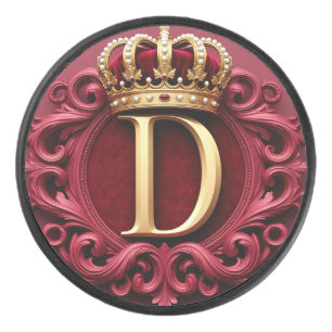 Palet De Hockey Grand monogramme D sur velours rouge
