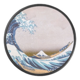 Palet De Hockey Grande vague du tsunami Kanagawa Japon par Hokusai