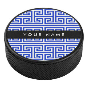 Palet De Hockey Grec Meander Key H Blue, Votre Nom, Personnaliser