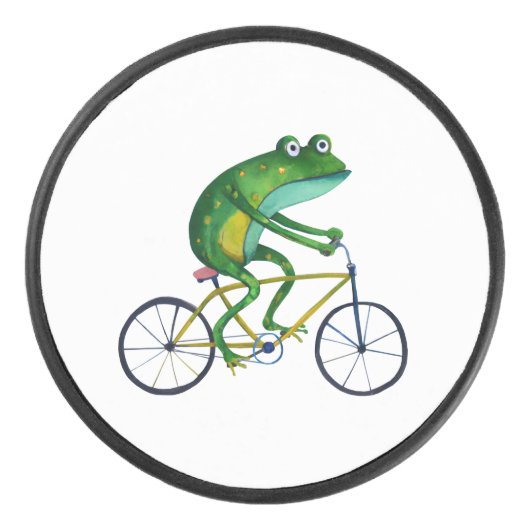 Palet De Hockey Grenouille Sur Vélo (Devant)