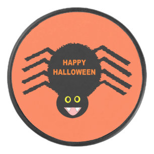 Palet De Hockey Halloween Black Spider Hockey Puck