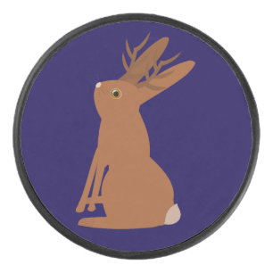 Palet De Hockey Halloween Jackalope Trou ou traitement