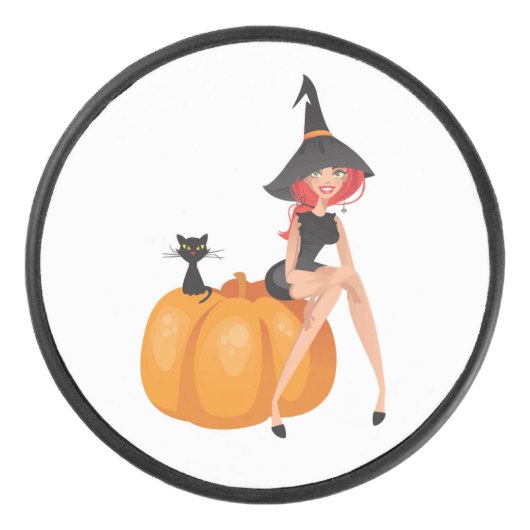 PALET DE HOCKEY HALLOWEEN WITCH (Devant)
