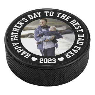 Palet De Hockey Happy fête des pères Photo Black Hockey Puck