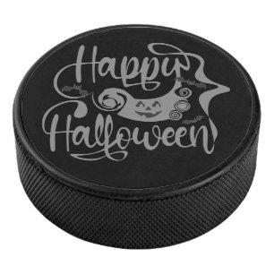 Palet De Hockey Happy Halloween chauves-souris Jack-o'-lantern