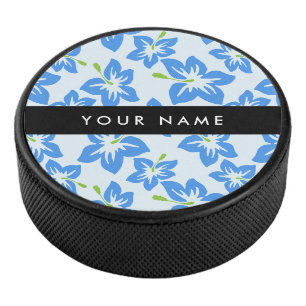 Palet De Hockey Hibiscus bleu, Fleurs bleues, Votre nom