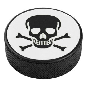 Palet De Hockey Hockey blanc crâne noir