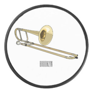 Palet De Hockey Illustration de dessin animé de Trombone