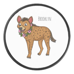 Palet De Hockey Illustration de Hyena et de fleurs
