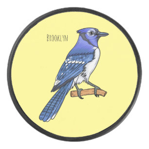 Palet De Hockey Illustration d'oiseau de jay bleu