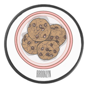 Palet De Hockey Illustration du cookie de puce à chocolat