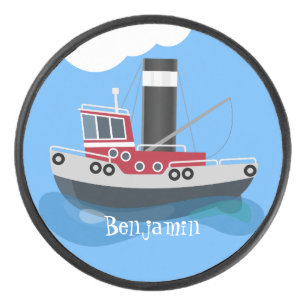 Palet De Hockey Illustration d'un bateau à chalutier mignon