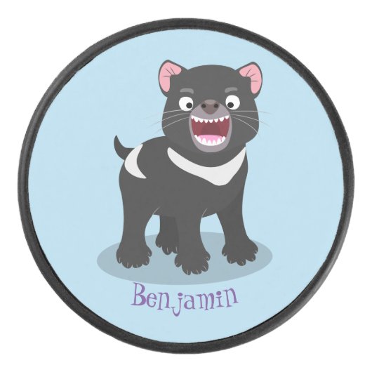 Palet De Hockey Illustration d'un diable de Tasmanie affamé (Devant)