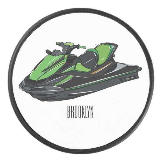 Palet De Hockey Illustration Jet ski (Devant)