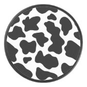 Palet De Hockey Impression de vache noire et blanche (Devant)