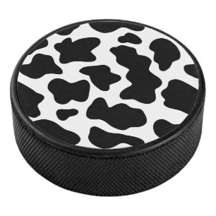 Palet De Hockey Impression de vache noire et blanche