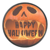 Palet De Hockey Jack o'lantern citrouille Halloween (Devant)