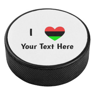 Palet De Hockey J'aime (Cœur de la Diaspora Africaine) Texte Perso
