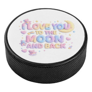 Palet De Hockey Je t'aime jusqu'à la Lune et Retour – Ourson paste