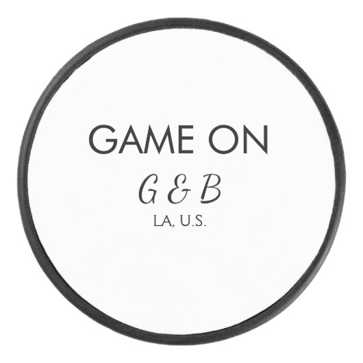 Palet De Hockey Jeu ajouter nom du couple mariage lieu ville g (Devant)