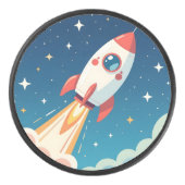 Palet De Hockey Joli fusée spatiale décollant (Devant)