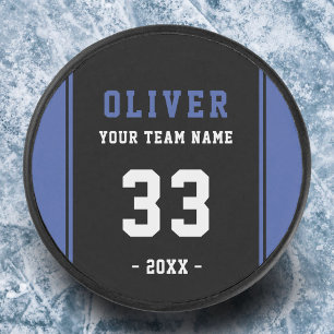 Palet De Hockey Joueur noir moderne Nom de l'équipe