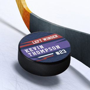 Palet De Hockey Joueur personnalisé sportif Nom et numéro