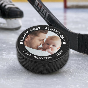 Palet De Hockey Joyeuse Première Fête des Pères Photo Votre Couleu