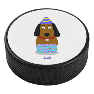 Palet De Hockey Joyeux Anniversaire Pup Hockey Puck