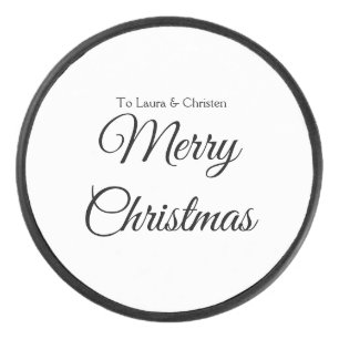 Palet De Hockey Joyeux Noël ajoutez nom texte cadeau personnalisé