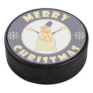 Palet De Hockey Joyeux Noël heureux bonhomme de neige célèbre styl