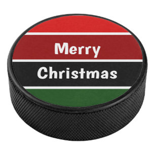 Palet De Hockey Joyeux Noël Rouge Et Vert