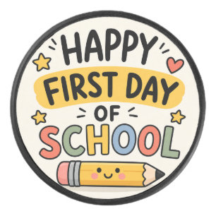 Palet De Hockey Joyeux Premier Jour d'École Crayon Mignon Kawaii