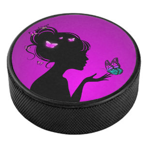 Palet De Hockey La femme papillons violets