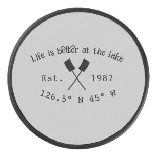 Palet De Hockey Lake house et. Date année coordonnées personnalisé