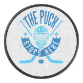 Palet De Hockey Le Camion Stoppe Ici Le Jockey Goalie Puck (Devant)