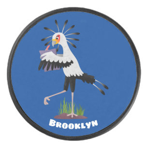 Palet De Hockey Le mignon secrétaire oiseau écrire des notes dessi