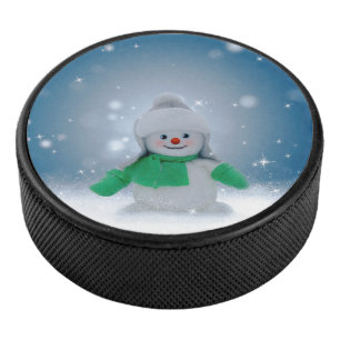 Palet De Hockey Le personnage de bonhomme de neige de Noël adorabl