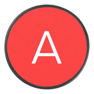 Palet De Hockey Lettre initiale du monogramme rouge professionnel