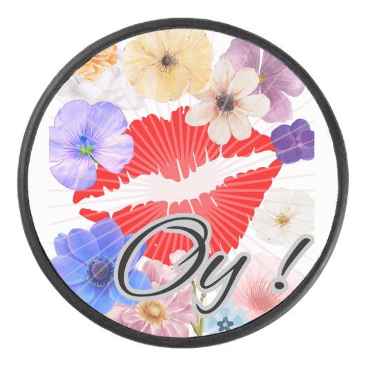 Palet De Hockey Lèvres et fleurs (Devant)